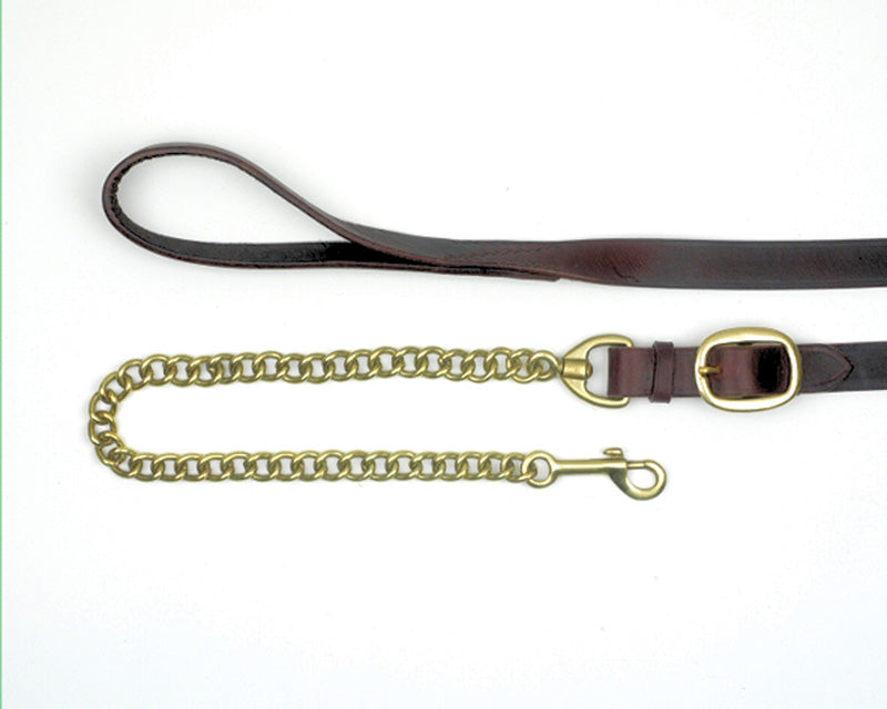 Mackey Classic Leather Lead Buckle End with Chain