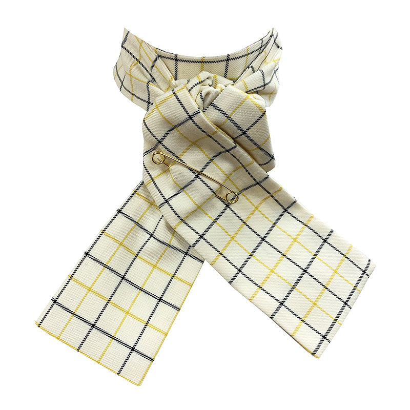 Tattersall Checked Stock - Cream/Gold/Black