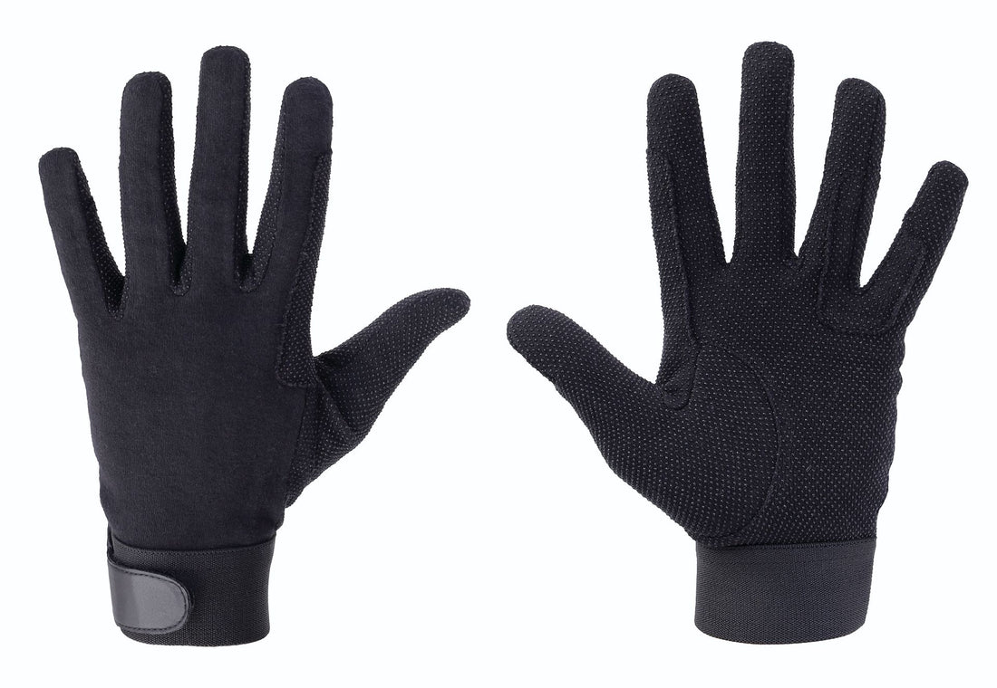 Equi-Sential Cotton Riding Glove - Black - X-Small
