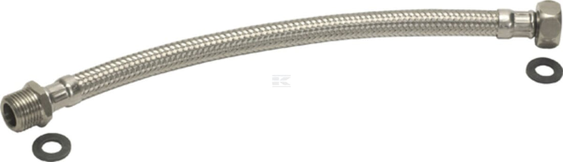 Flexible connection hose with braided steel and straight coupling