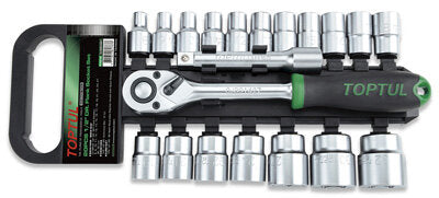 20PCS 1/2"DR. 6PT Socket Rail Set