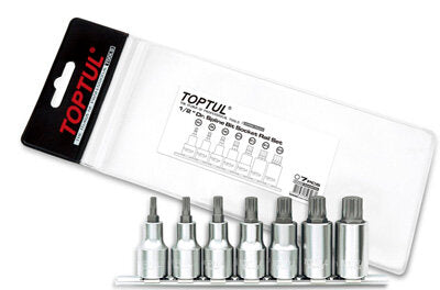 1/2"Dr Spline Bit Socket Rail Set 7pc