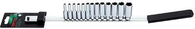 1/4" Dr 6PT Deep Socket Rail Set Metric 13pce