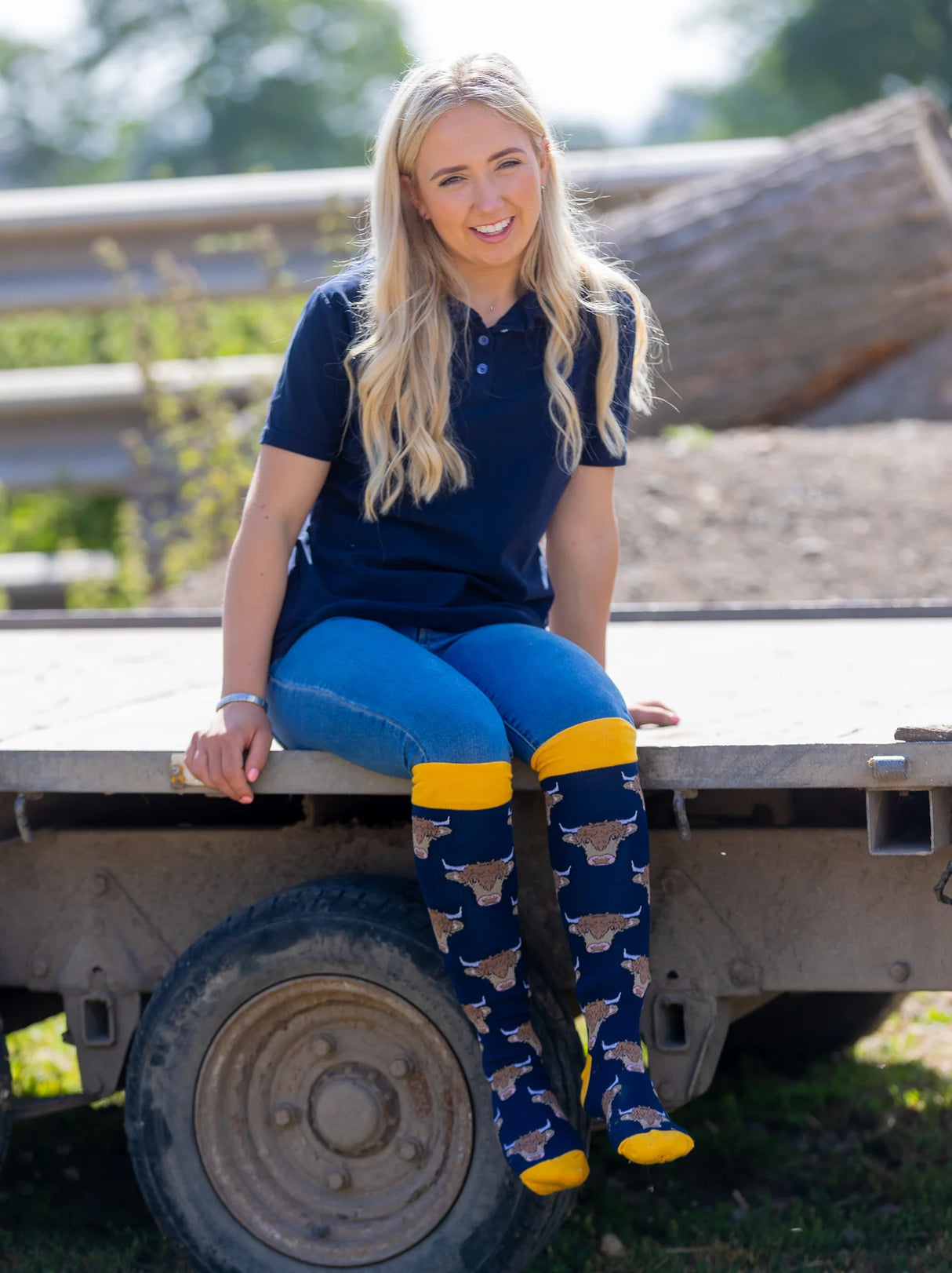 Highland Cow Welly Socks | Extra Long