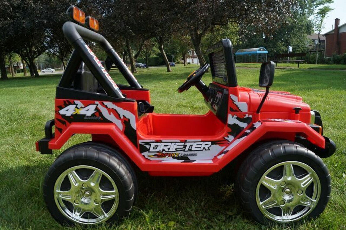 Drifter Raptor Powerful 12V Electric Ride on Jeep (Red)