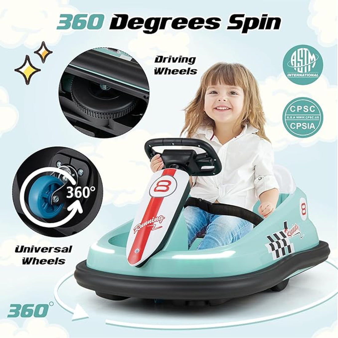 BumperBoo 6V Bumper Car Green