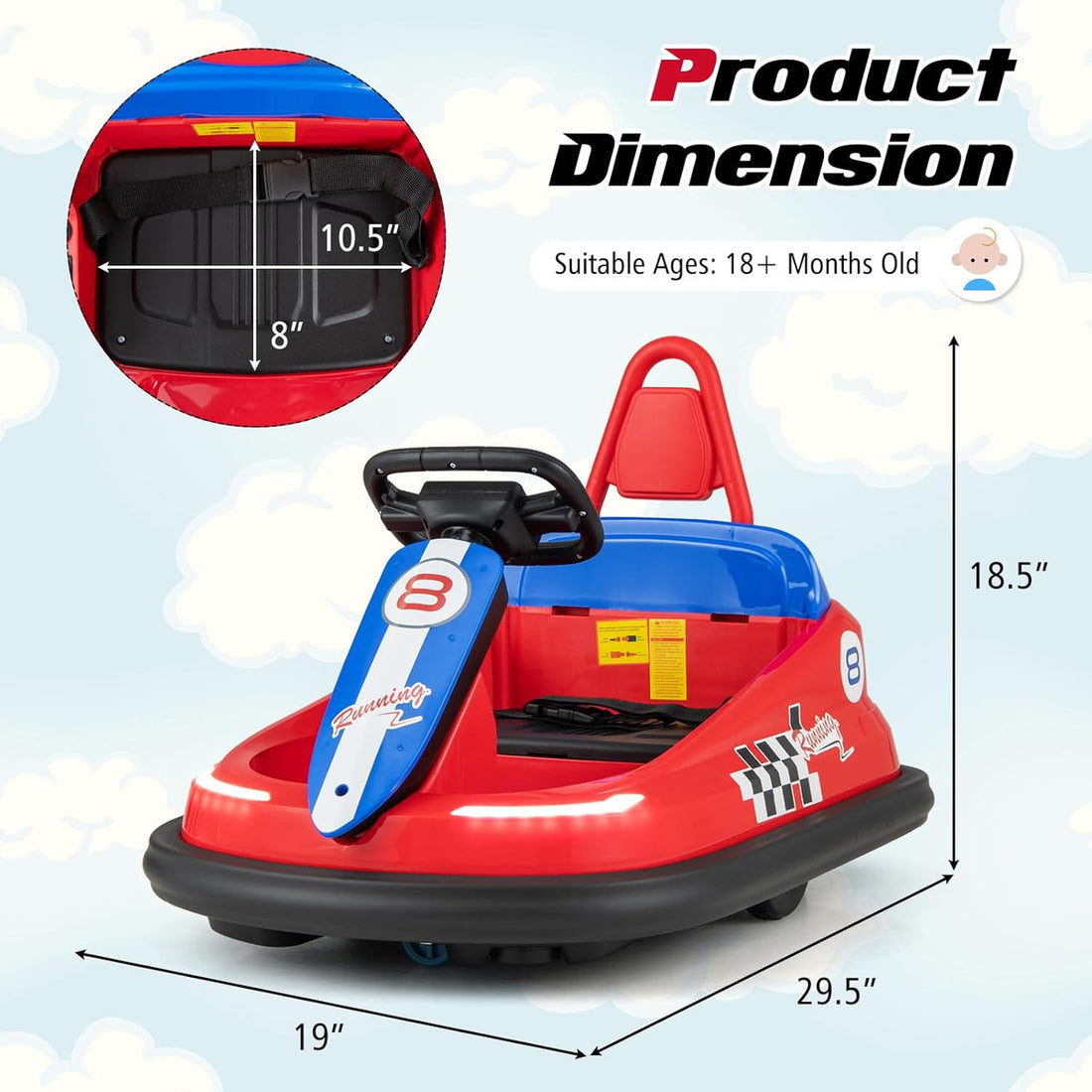 BumperBoo 6V Bumper Car Red