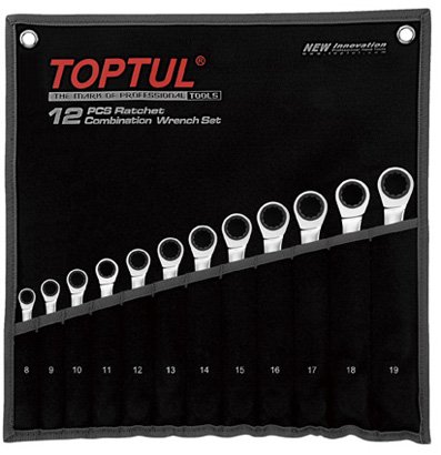 Ratchet Combination Spanner Set 12Pc 8-19mm