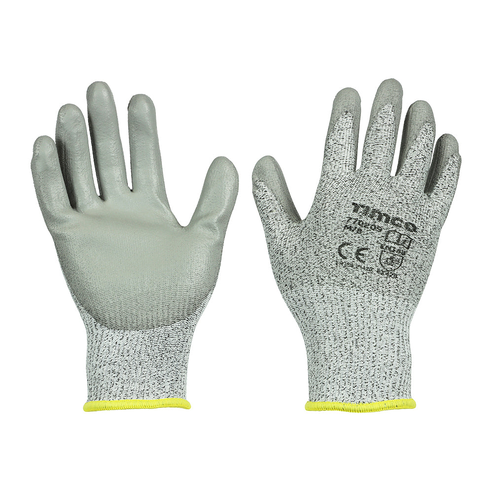 Timco Medium Cut Gloves - PU Coated HPPE Fibre with Glass Fibre