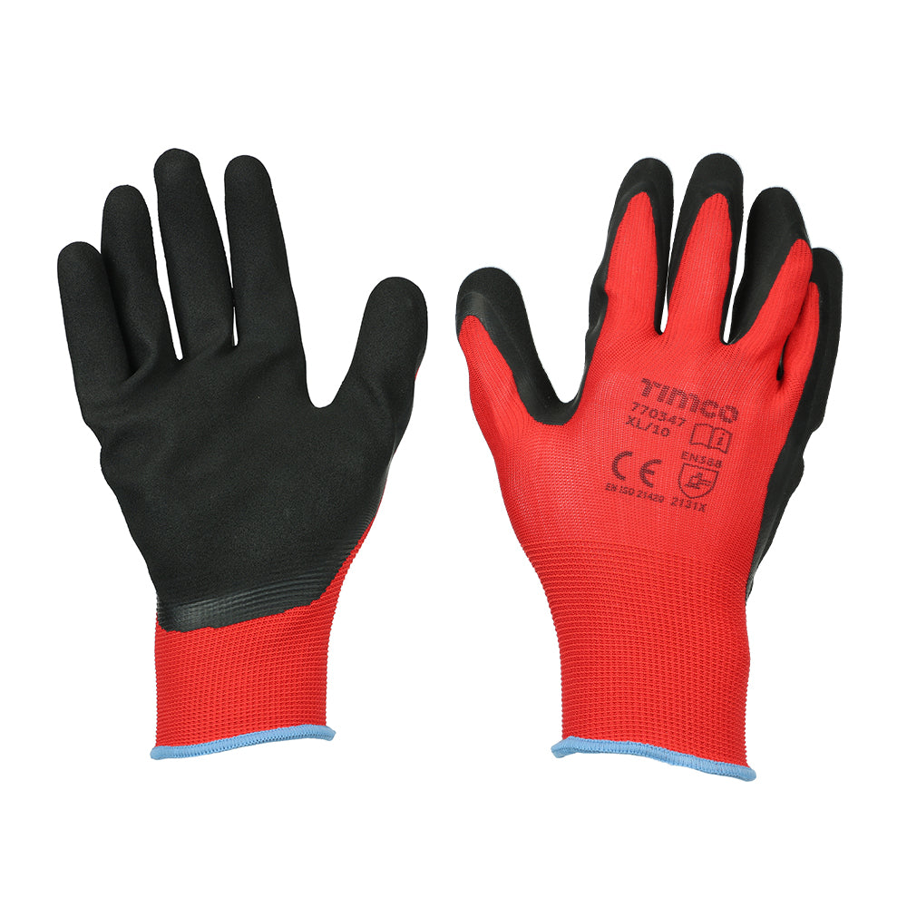 Timco Toughlight Grip Gloves - Latex Sandy Coated Polyester