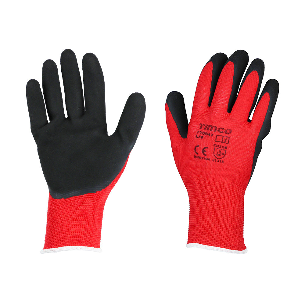 Timco Toughlight Grip Gloves - Latex Sandy Coated Polyester