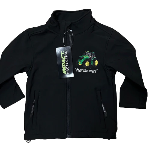 KIDS IMPACT SOFTSHELL JACKET GREEN TRACTOR