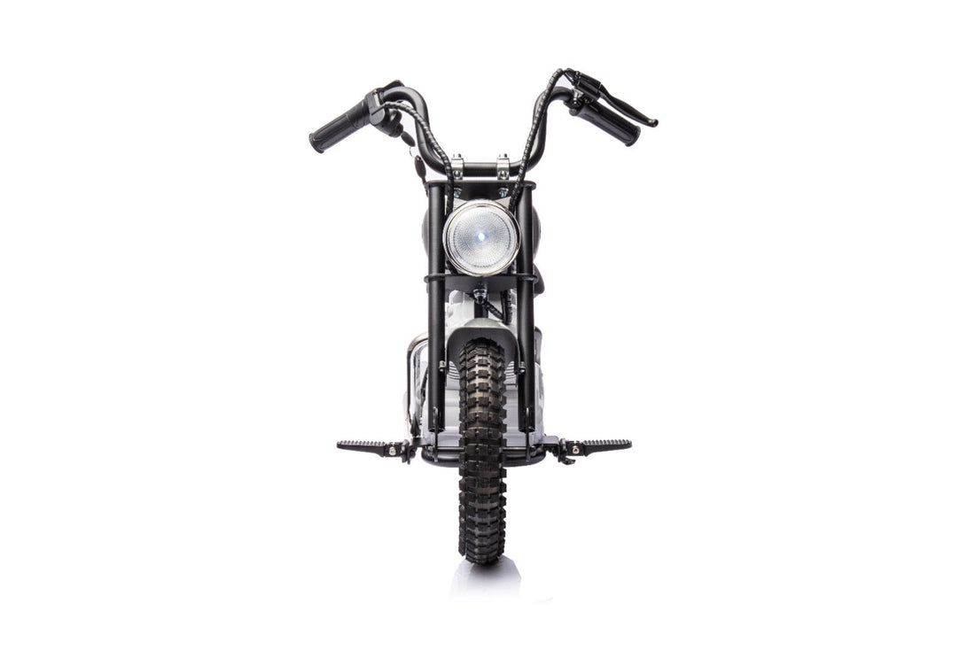 36V Electric Chopper Motor Cycle Ride on with Twist Grip Throttle | Grey - Age 7+