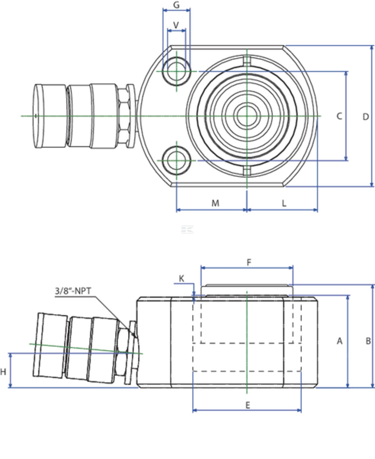 Betex Flat cylinder NSLS for hand pump