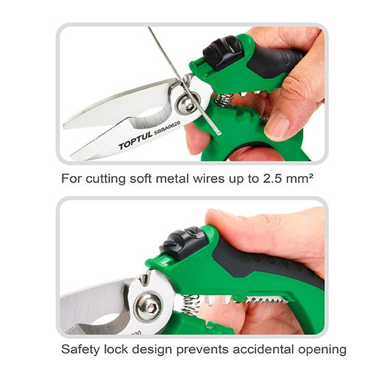 Toptul Electrician's Scissors Heavy Duty Angled 204mm