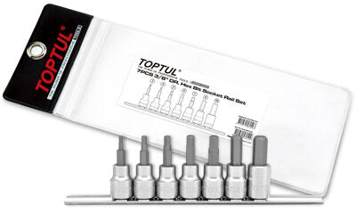 7PCS 3/8" Dr. Hex Bit Socket Rail Set