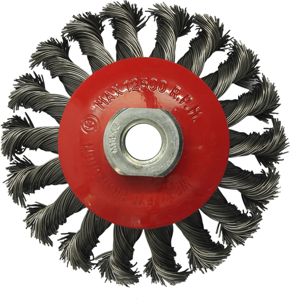 Knotted Wire Brush 115mm M14 Thread