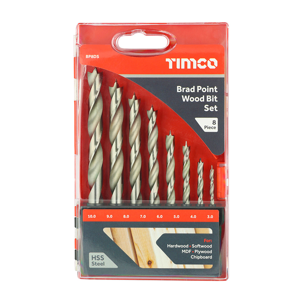 Timco HSS Brad Point Wood Bit Sets