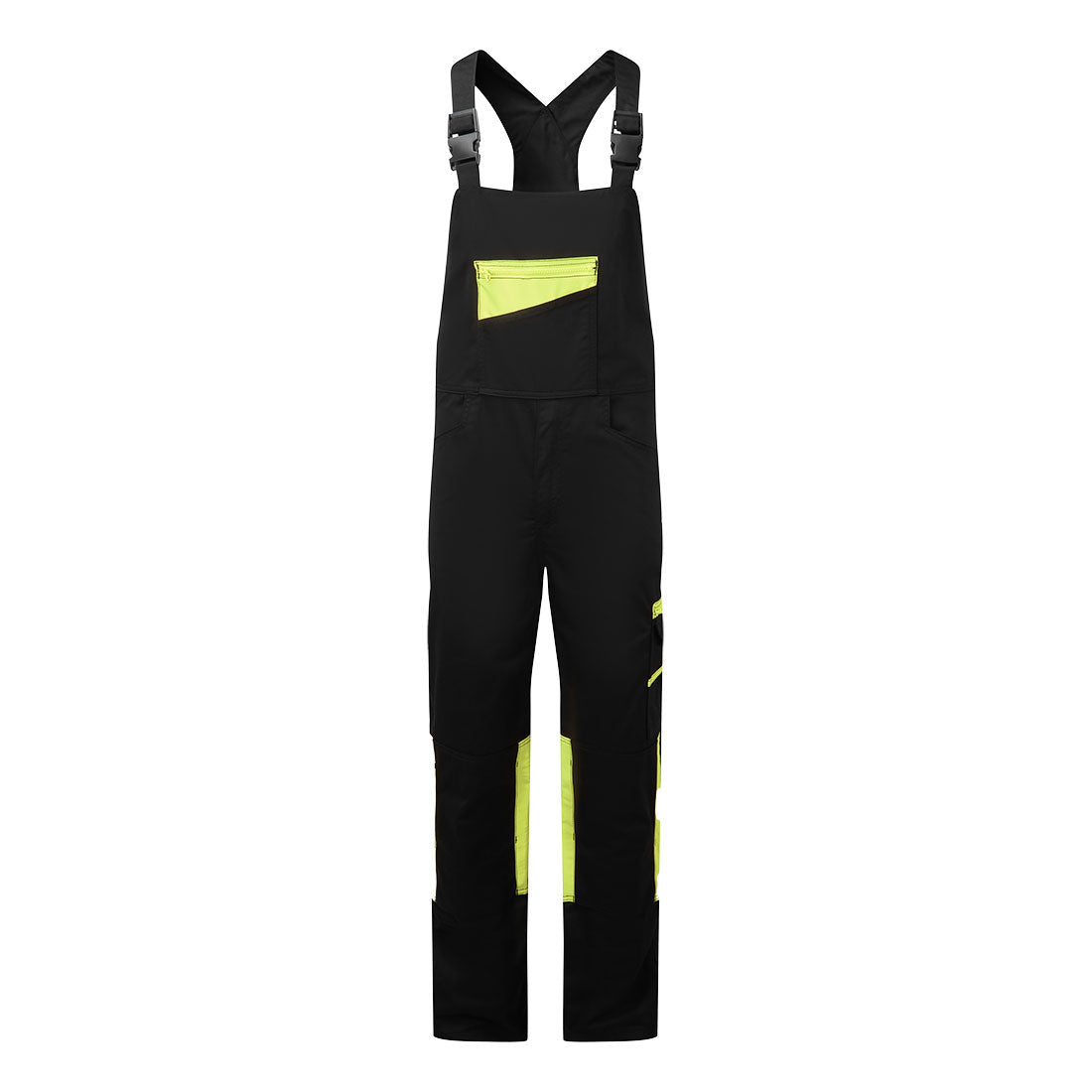Portwest CD850 WX2 Eco Stretch Bib and Brace Black/Yellow