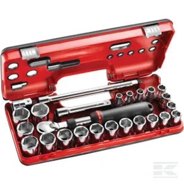 Socket set 1/2" 25-part