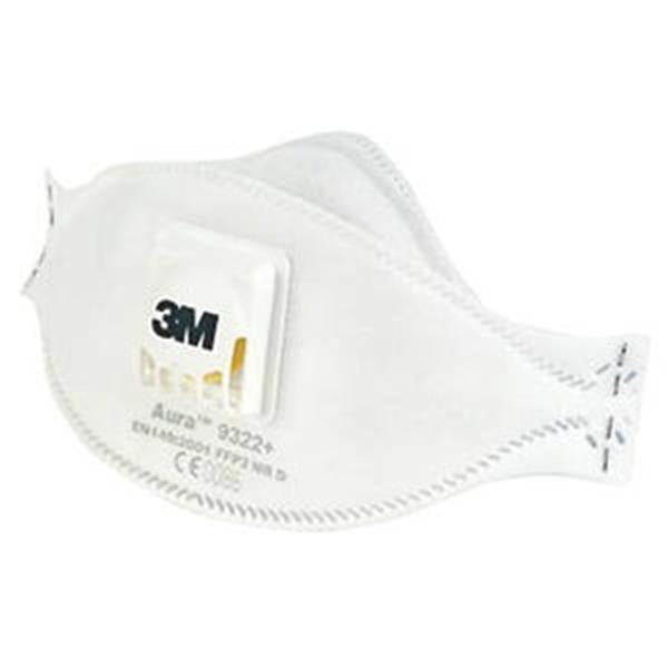 3M AURA 9322 DISPOSABLE VALVED DUST/MIST RESPIRATOR P2