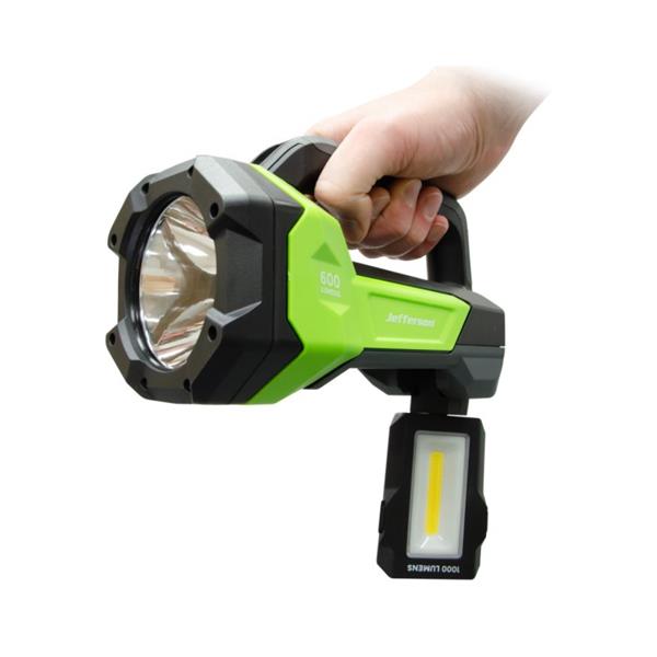 Jefferson 1000 Lumens Rechargeable Dual COB LED Spotlight with Floodlight Function