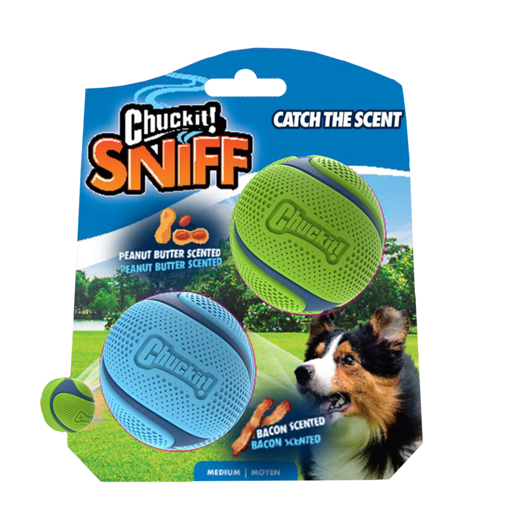 Chuckit! Sniff Fetch Ball Bacon & Peanut Butter