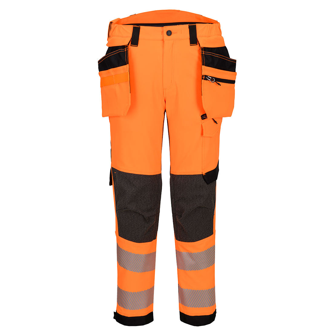 Portwest EV448 EV4 Hi-Vis Stretch Detachable Holster Class 2 Trousers Orange/Black
