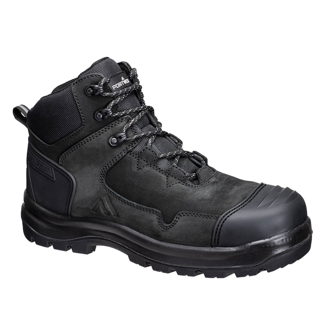 Portwest FD04 Composite Nubuck Leather Mid Boot S3S HRO SR FO SC LG Black