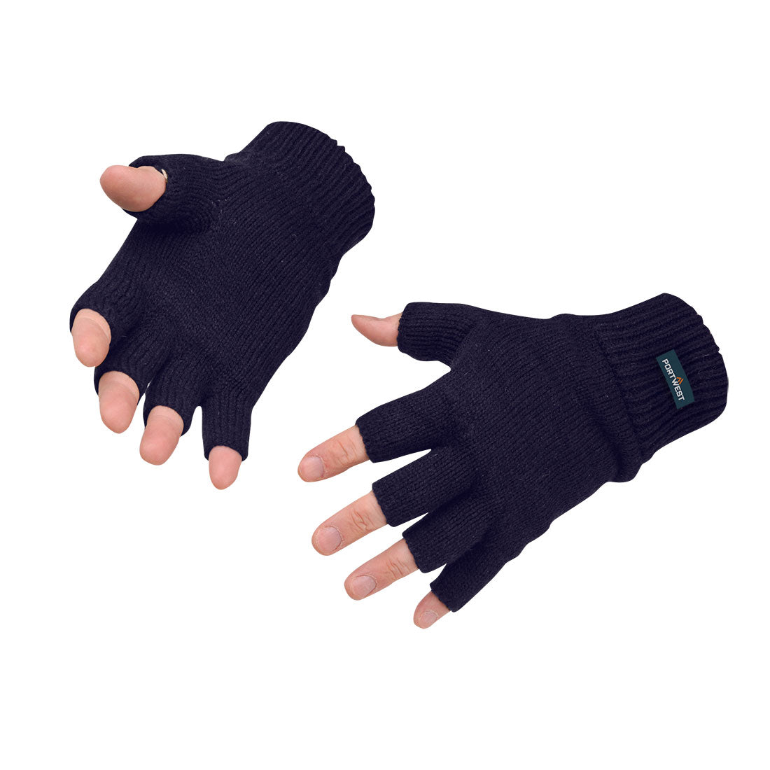 Portwest GL14 Insulated Fingerless Knit Glove Navy