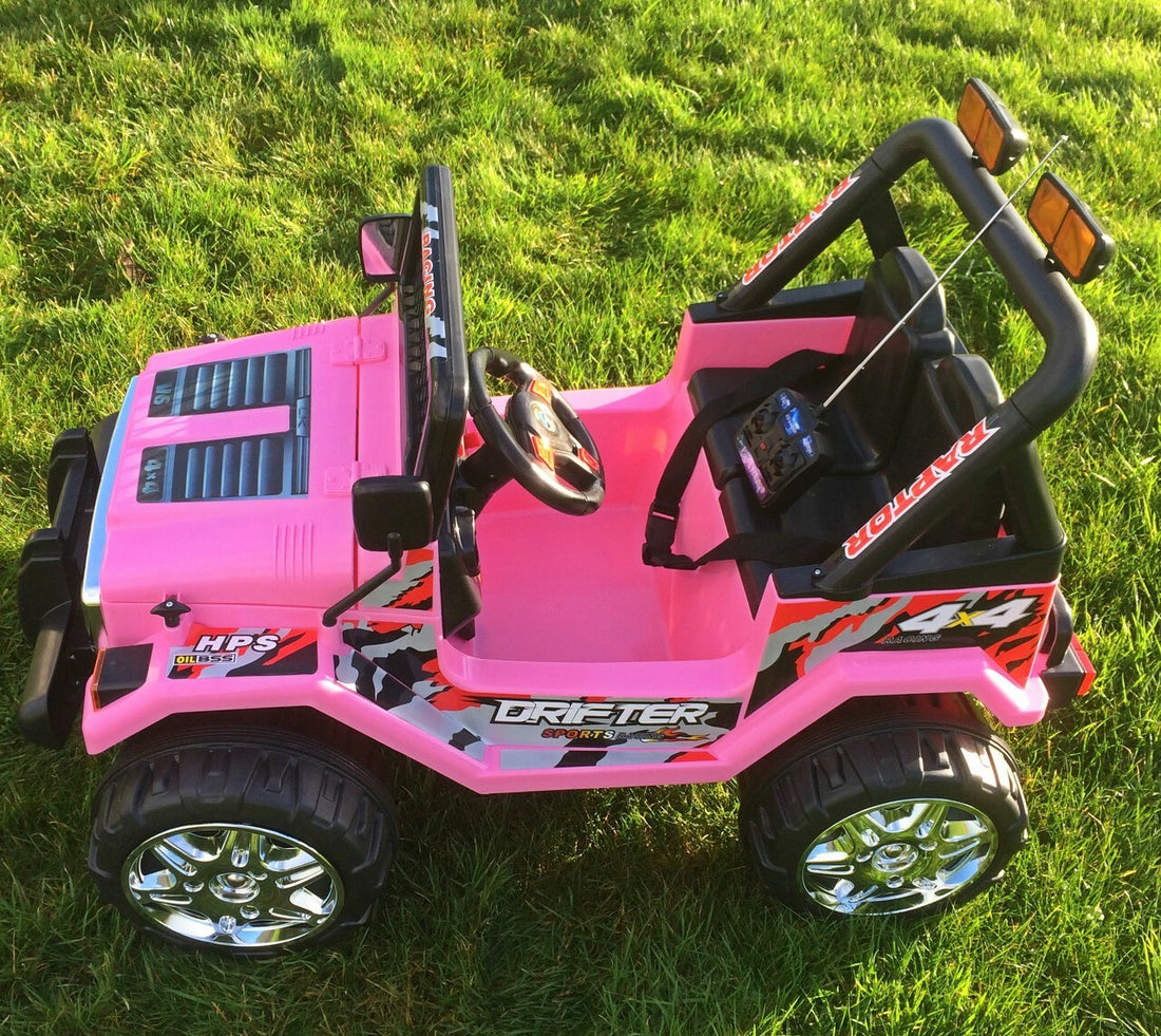 Drifter Raptor Powerful 12V Electric Ride on Jeep (Pink)