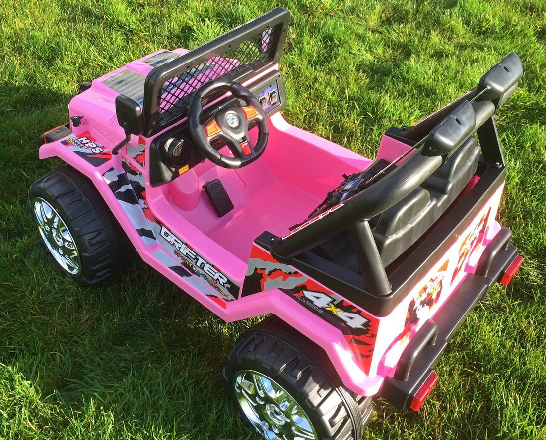 Drifter Raptor Powerful 12V Electric Ride on Jeep (Pink)