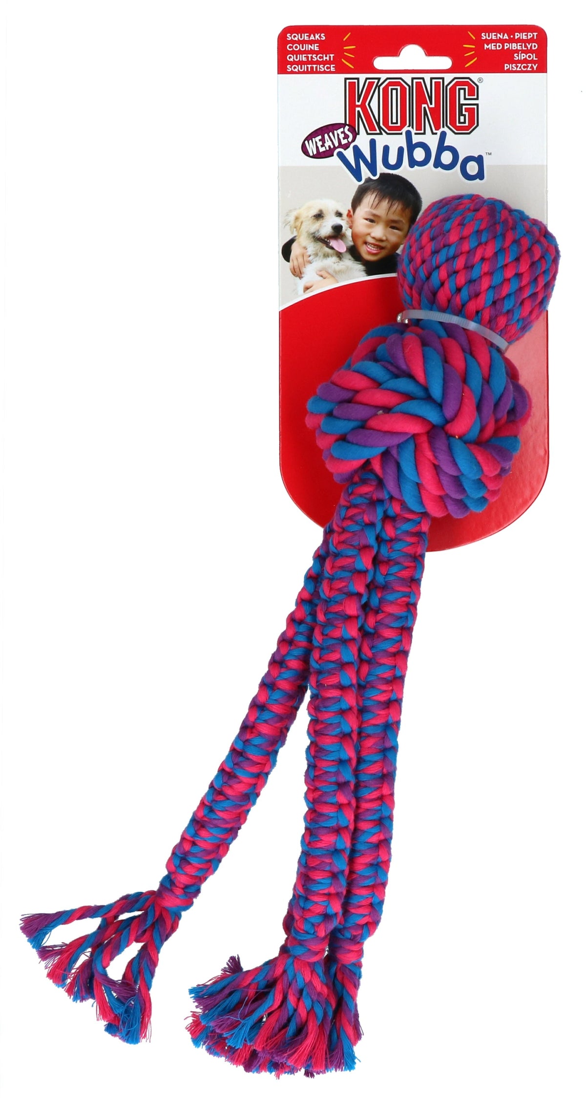 KONG Wubba Weaves with Rope Assorti L