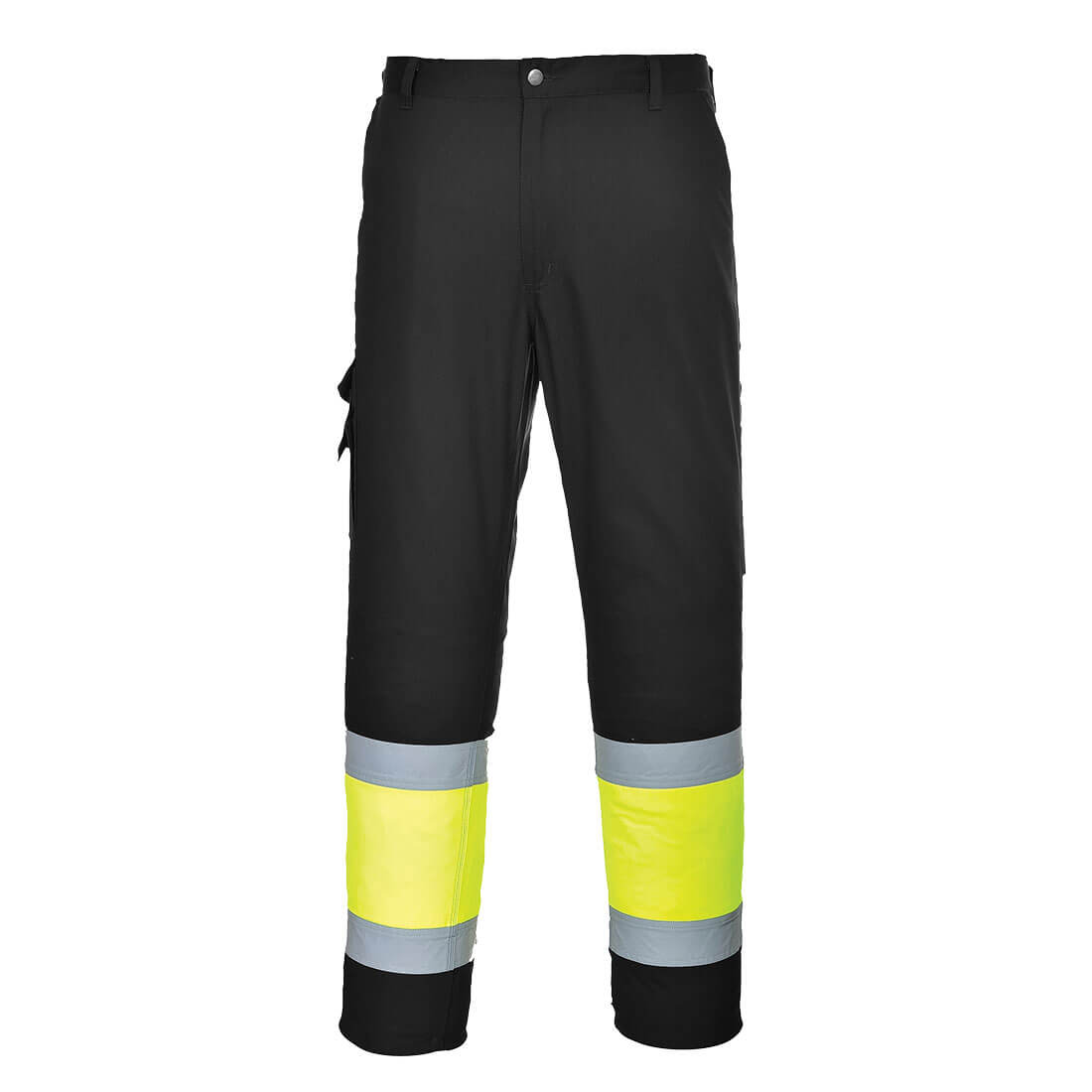 Portwest L049 Hi-Vis Lightweight Contrast Class 1 Service Trousers Yellow/Black