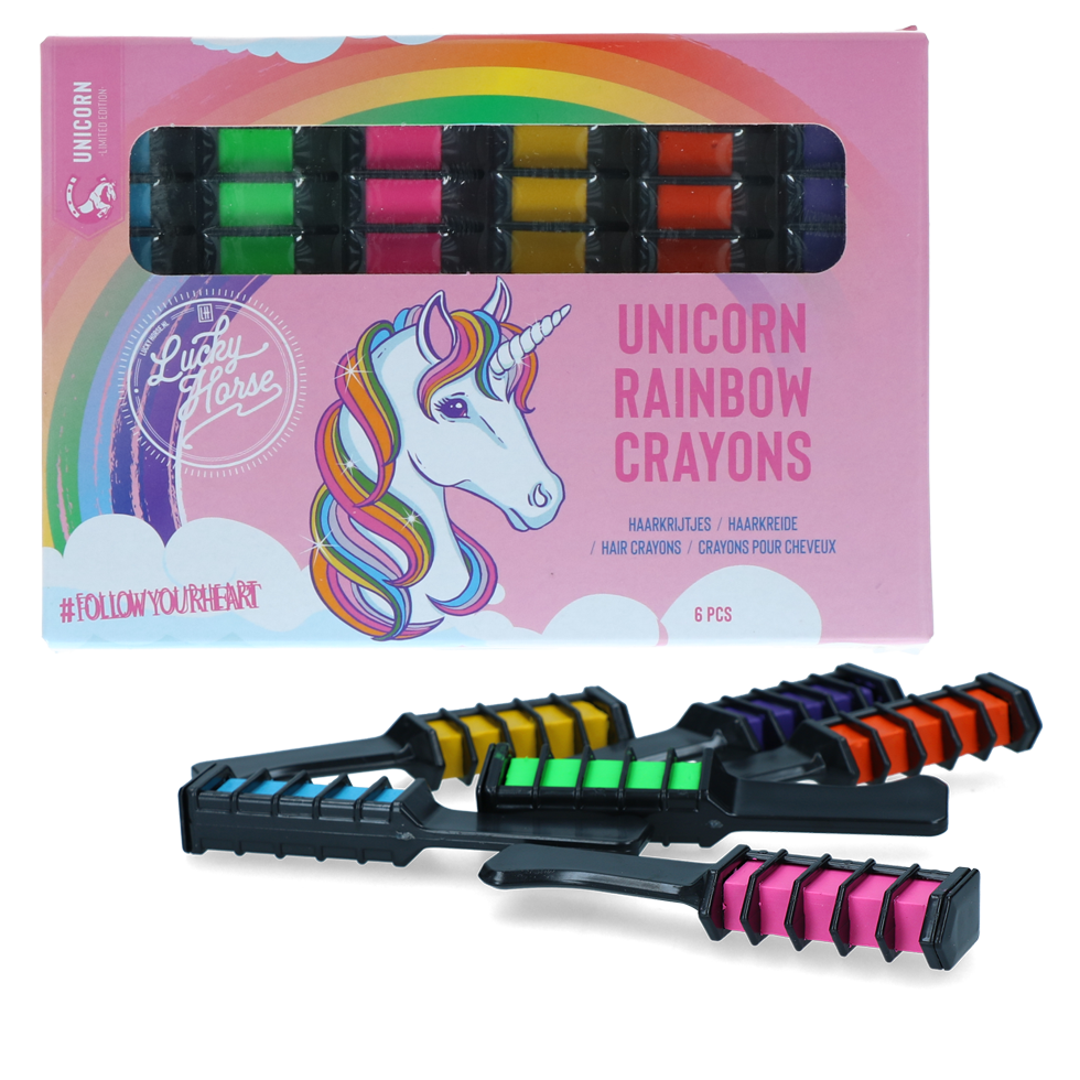 Lucky Horse Unicorn Rainbow Coloured Chalk