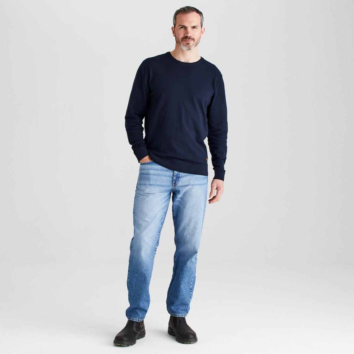 Ridgeline Men's Hartland Crew Knit – Navy