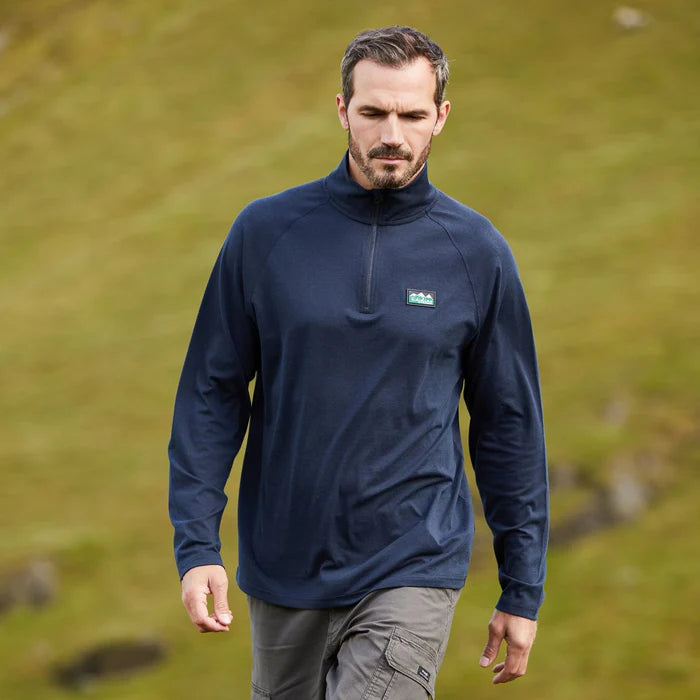 Men's Baseline Pull-on Zip Top Navy Marl