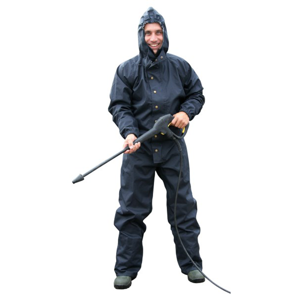Washing and cleaning overall with hood