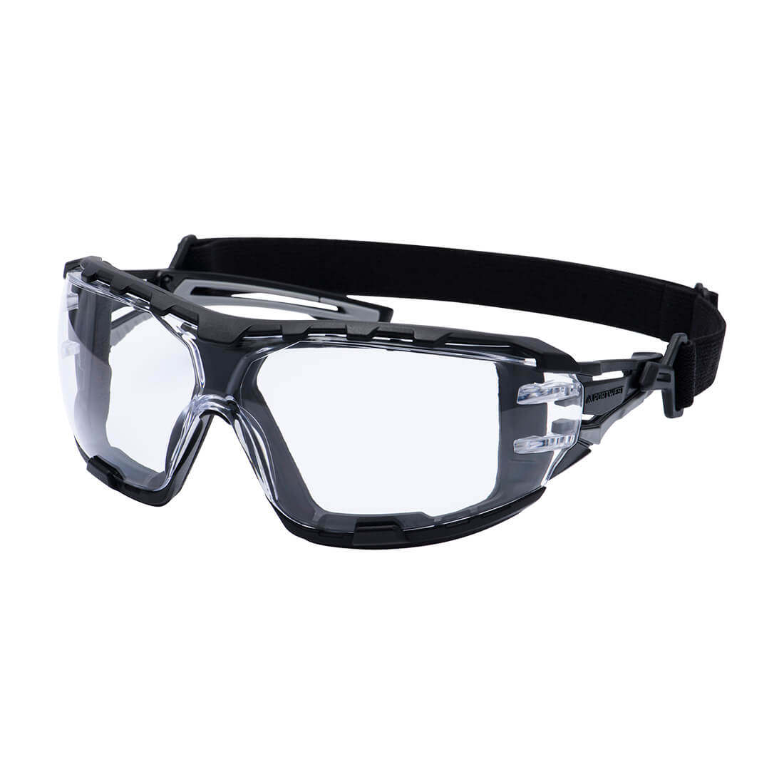 Portwest PR02 Anthracite Wraparound Plus Safety Glasses Clear
