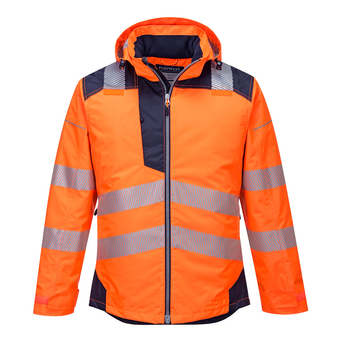 Portwest T400 PW3 Hi-Vis Winter Jacket Orange/Navy
