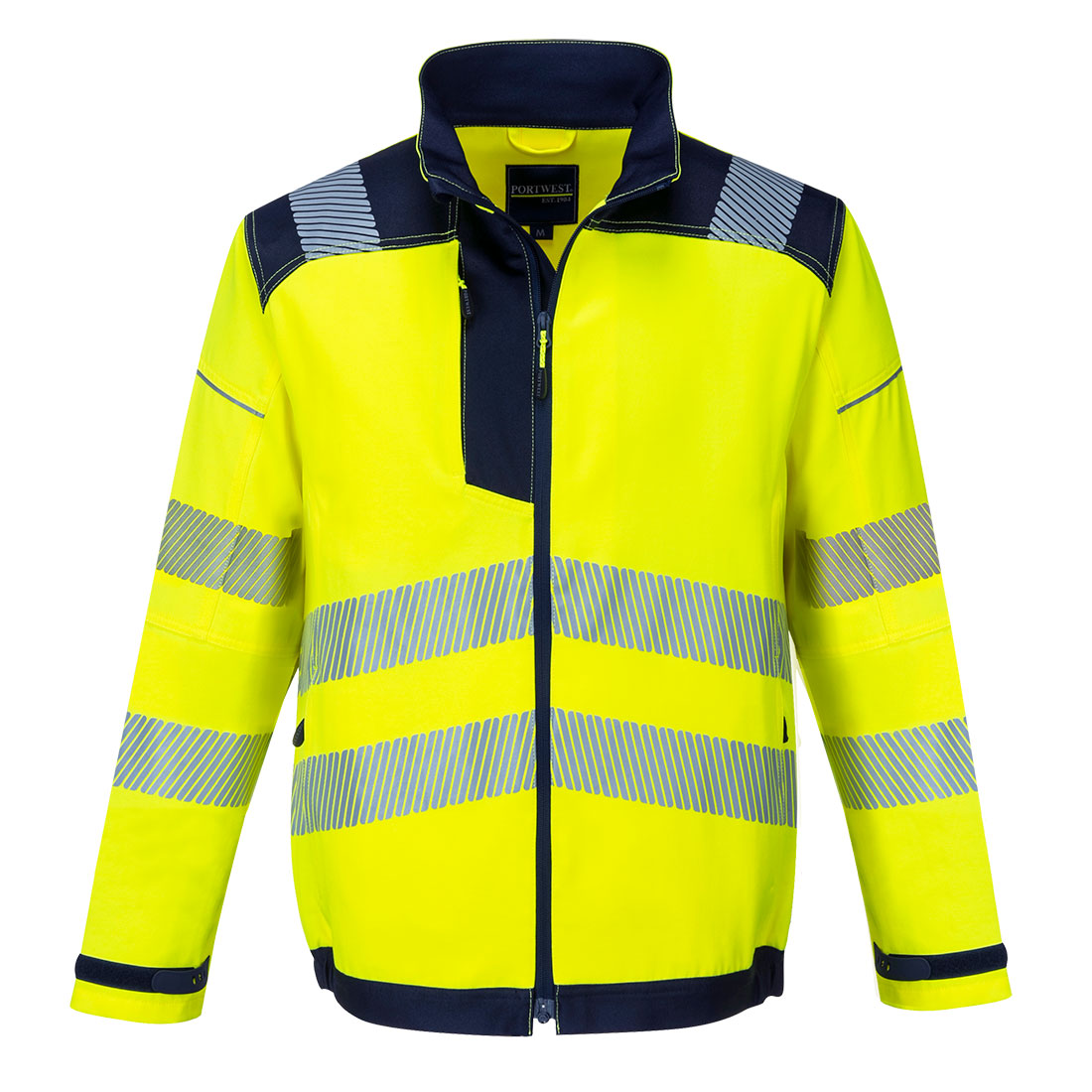 Portwest T500 PW3 Hi-Vis Work Jacket Yellow/Navy