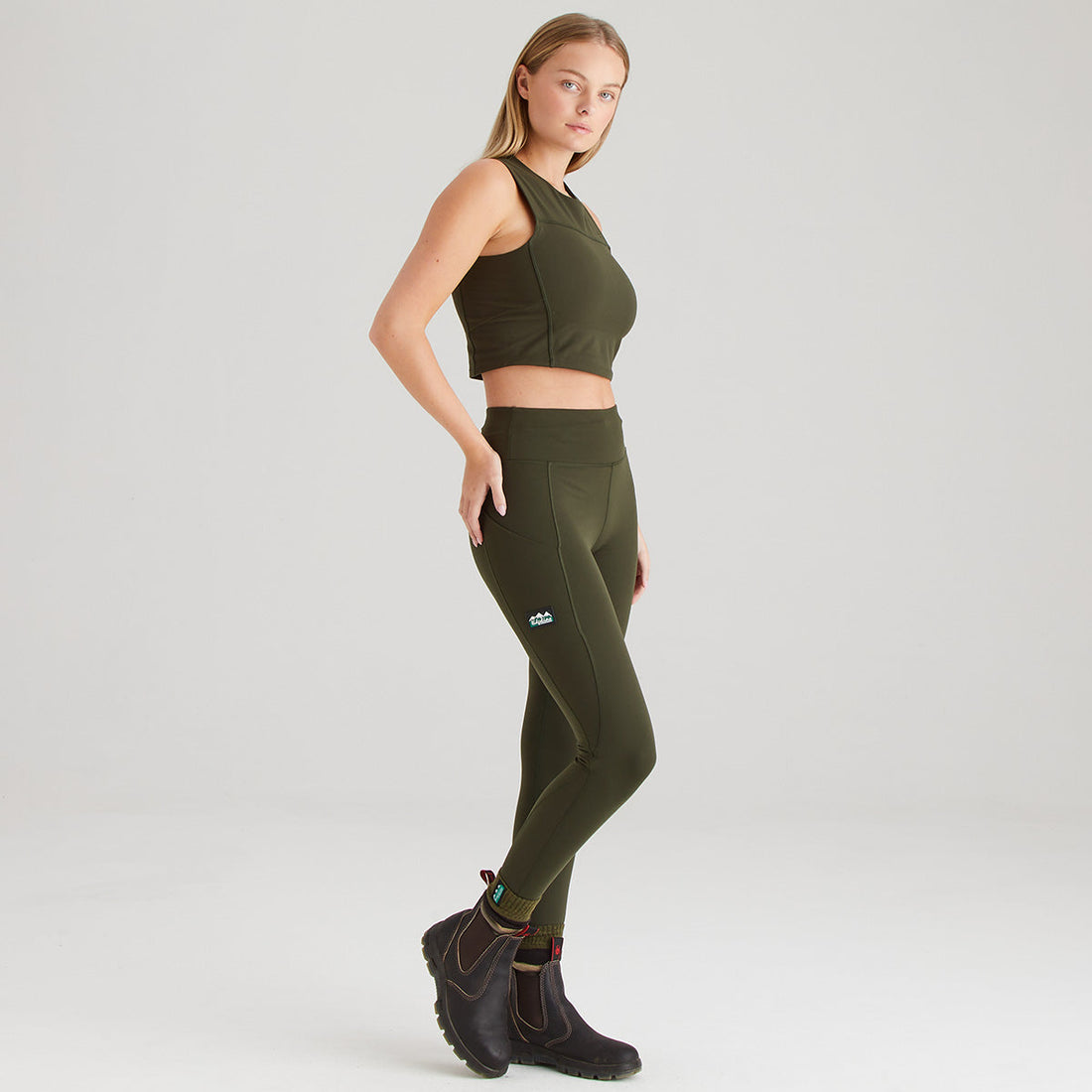 Ridgeline Women's Infinity Crop Top – Deep Forest