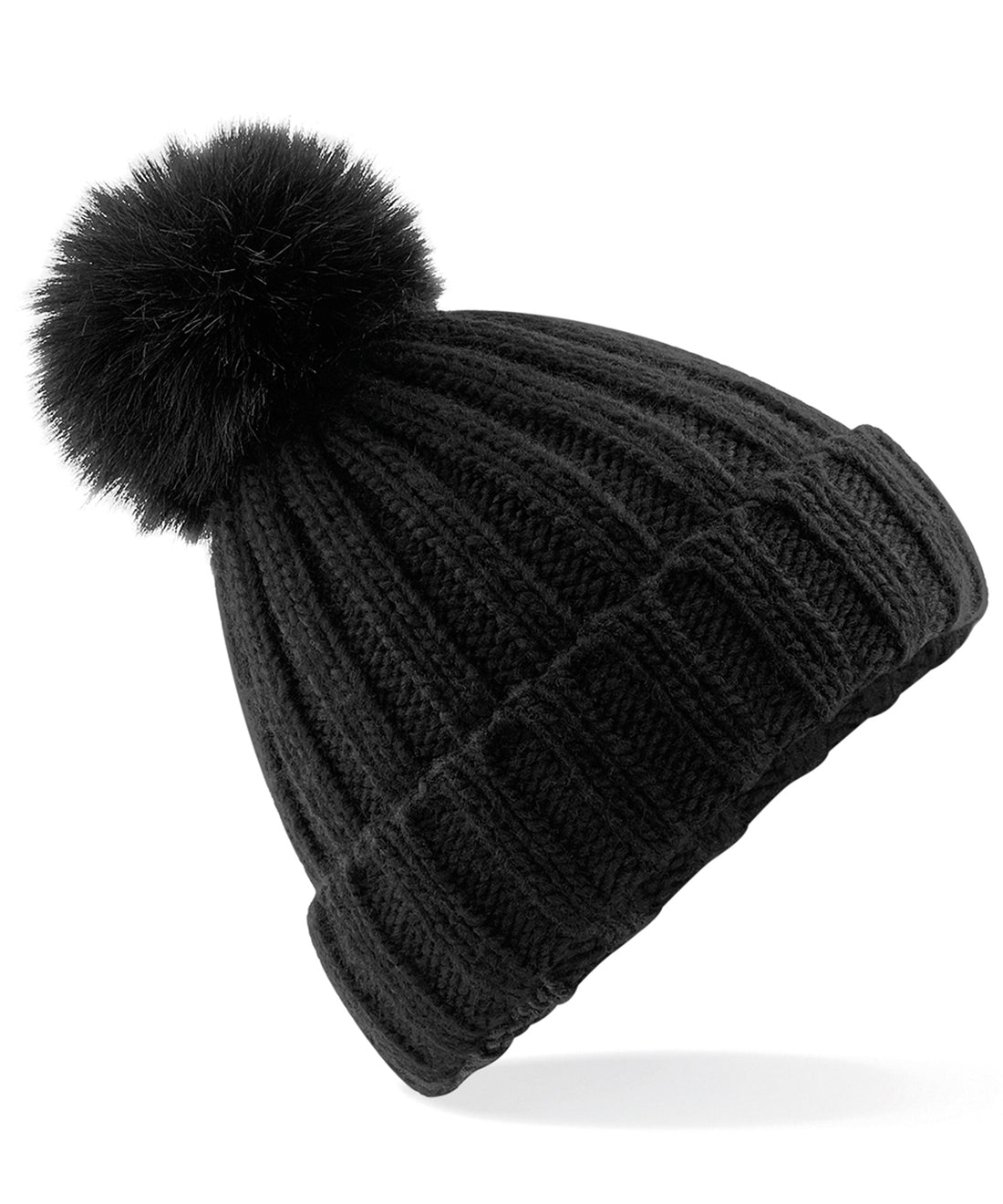Beechfield Verbier Fur Pop Pom Chunky Beanie (BC413)