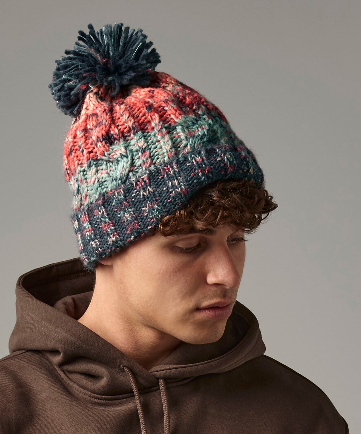 Beechfield Corkscrew Pom Pom Beanie (BC486)