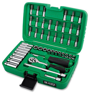 1/4"Dr Socket & Bit Set deep/reg 46Pc metric