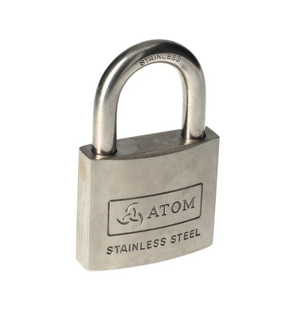 ATOM padlock, acid-resistant stainless steel