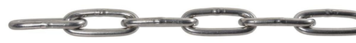 Long link chain - stainless steel A4, DIN 763 AISI 304