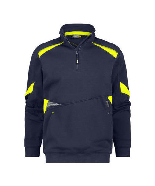 DASSY Aratu Sweatshirt Midnight Blue/Fluo yellow