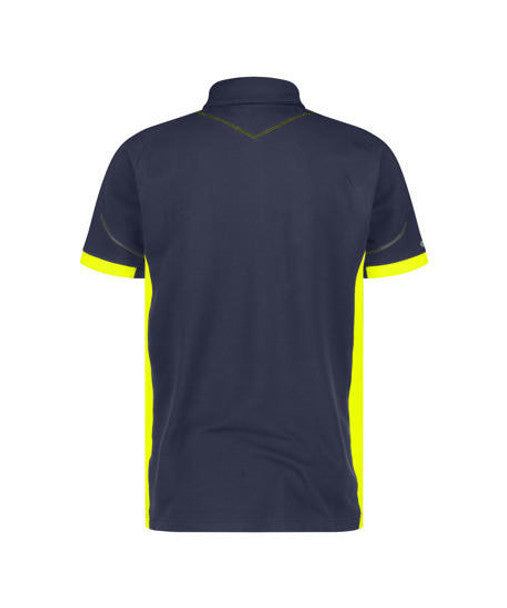 DASSY Veracruz Polo shirt Midnight blue/Fluo yellow