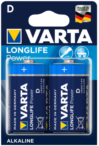 Varta Longlife Power D Battery 2pk